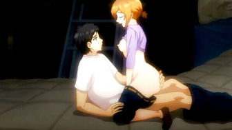 Busty Tomboy Ren Rides Classmate Hard on Messy Mattress in Closet