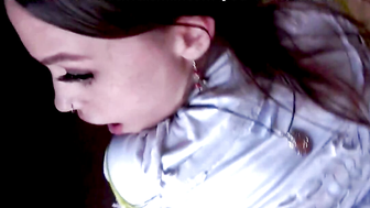 Pierced Teen Girl Sucks Cock And Swallows Cum In Tie Dye Shirt