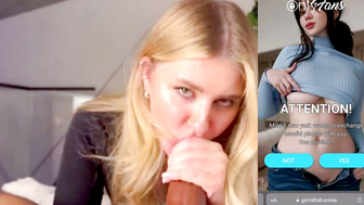 Blonde MILF Deepthroats BBC Cock on Camera POV