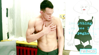 Fit Twunk Oils Up Thick Cock For Solo Masturbation