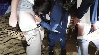 Blowing a strangers cock on the beach.