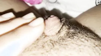 Having Fun Hard with my Huge Clitoris Slapping Twat with Vibrator