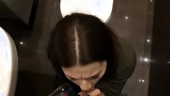 A stranger without complexes blows a mans penis near the
