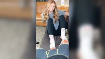 Red Bj milf offer Stepson Devils Pedicure and Fellatio