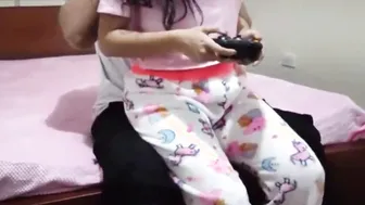 Fucking her and gives her play games