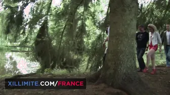 Hardcore Group Sex into a Wood Hut
