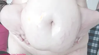 ASMR - Oil Belly Rub Stretch Mark Bdsm Deep Belly Button