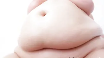 Gigantic Oil Belly and Booty Strokes Boob Sploshing and Belly Button Fingering|