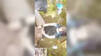 Dude Ejaculates on mom already Covered into Cum inside Outdoor Park