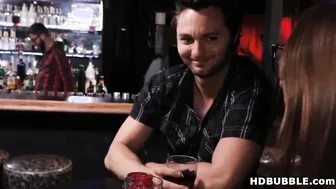 Gigantic cocked bartender fucks a beauty black Girl