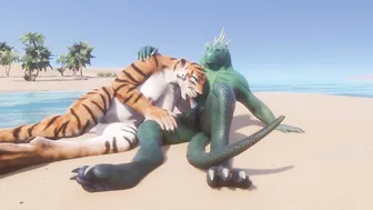 Wild Life / Scaly Furry Porn Dragon with Tiger women