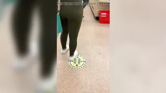 Hispanic 19 Year Old candid booty at grocery store.