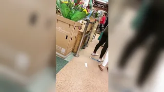 Hispanic 19 Year Old candid booty at grocery store.