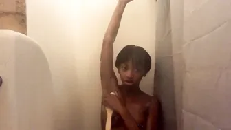 african babyyy k takes a shower