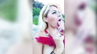 Bombshell Having Fun with herself at the Beach