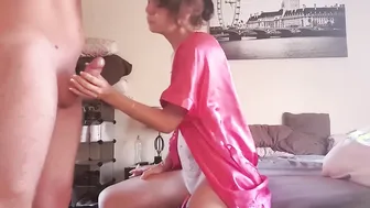 penis blowing and jerking while smoking a cigarette