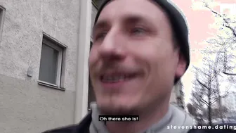 CURVY MERMAID LADY fuck INTO OUTSIDE RESTROOM: SWISS LADY got GIGANTIC DICK