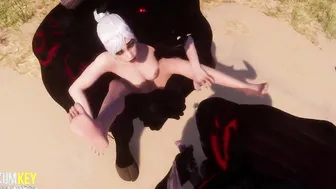 2 Monsters with Horse Penis Pump Cum into Tight Sluty snatch |