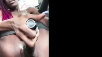 FUCKING HER CUNT INTO THE VEHICLE WITH A GIGANTIC SEX TOY