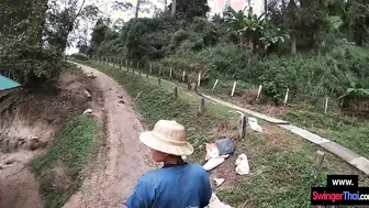 Elephant riding into Thailand with amateur teenie lovers who had sex after
