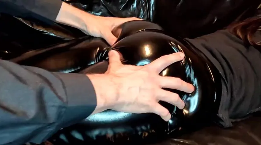 Leather Pants Porn - Grind and Sperm Smearing on Cutie Booty inside Leather pants 4kPorn.XXX