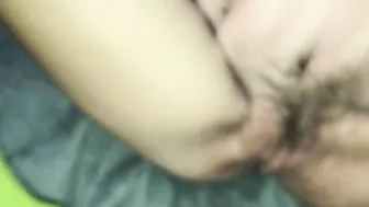 Thin old lady with unshaved snatch anal quickie cummed