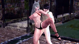 Mushoku Tensei Muscular Ghislaine Dedoldia Hand Job and Standing Anal Fucks