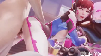 Dva Banged against the MEKA from Overwatch 3D NSFW Porn