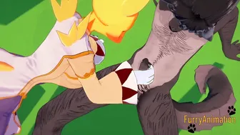 Digimon Cartoon 3D Furry - Tomon handjoob and pounded by african dog