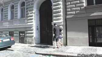 Dark Haired chick Caught Rides  huge Cock