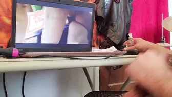 While Watching porn video – Jerking while Watching my Fiance Cucking me on Tape