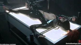 Black butt hooked on device bdsm