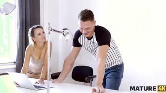 MATURE4K. Tempting charmer is drilled fast and rough by the computer boy