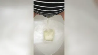 Soaking my Underwear with my Warm Piss on the Wc