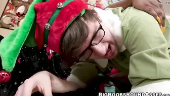 Round butt black Hot with large tits fucks a nerdy
