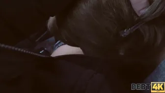 DEBT4k. Young debtor with adorable face thinks sex