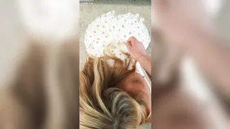 Darling Blonde give Spectacular Oral Sex into her Crazy Sexy Summer Dress and Getting