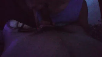 Bimbo PAWG give boyfriend Blowjob/handjob into the Dark