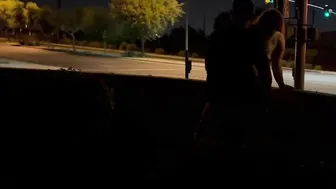 Sex inside an Intersection with Cars Driving By.