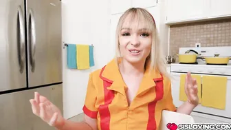 Pervy stepbrother showing stepsister how she can make more cash