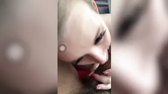 White mom Deep Throats Penis