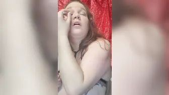 Chatty Inked BBW Chats While Putting On Makeup Topless