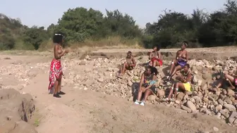 Topless Black girls with nice melons dancing and talking