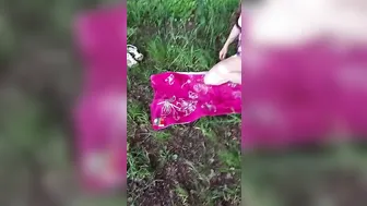 Dickflash pervert flasher gropes joung chick relax inside forest