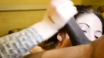Cuckold hubby films hotwife big black cock plowed facial private