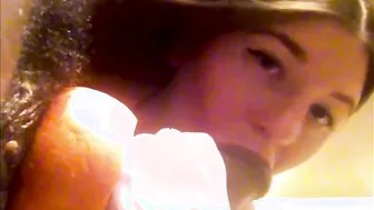 she blows me dirty with help from a grapefruit