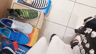 Inside the shop with your Italian stepmother she spies on her as