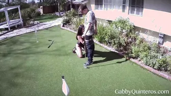 Mex cougar Gabby Quinteros Gobbles her Golf Instructors Penis