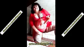 My fat older Elena masturbates with a plastic dick for