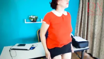 SEXRETARY Secretary shows cunt Security camera under office desk